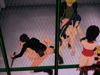Boruto Naruto Hentai Mega pesta seks sesi dengan Sakura, Hinata, Sarada, Kiba, Naruto Boruto bercinta bersama-sama dan menikmati dan cum